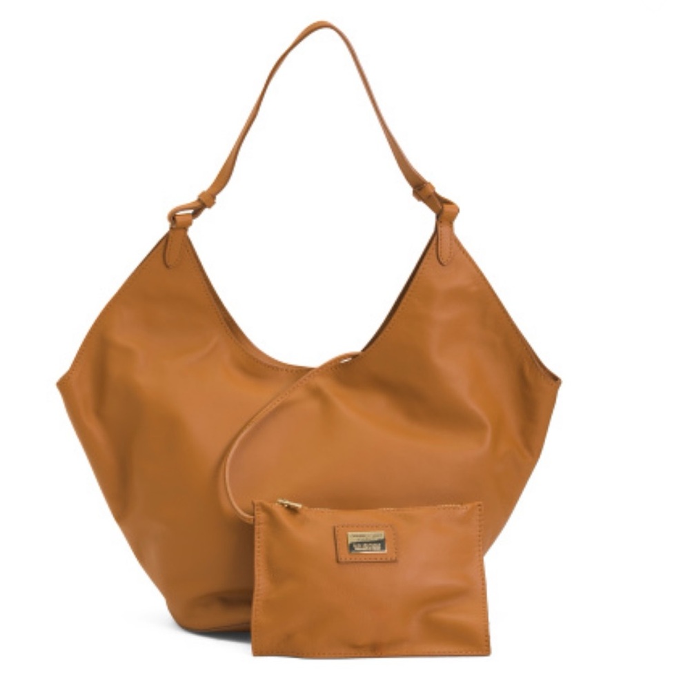 VIOLA CASTELLANI Made in Italy Oval Bottom Hobo Bag - Leather